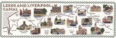 Leeds & Liverpool Canal Map Cross Stitch Kit - Classic Embroidery