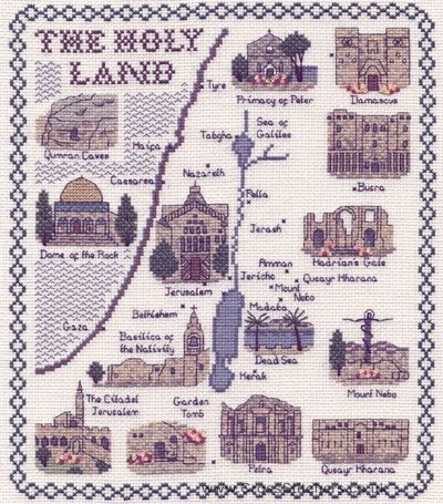 The Holy Land Map Cross Stitch Kit - Classic Embroidery