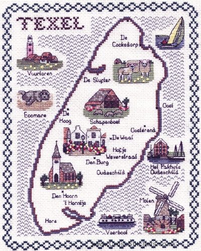 Texel Map Cross Stitch Kit - Classic Embroidery