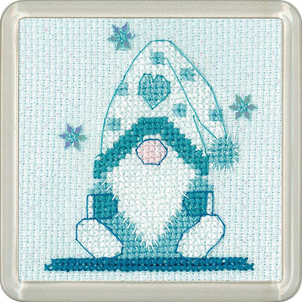 Frosted Gonk Cross Stitch COASTER Kit Heritage Crafts
