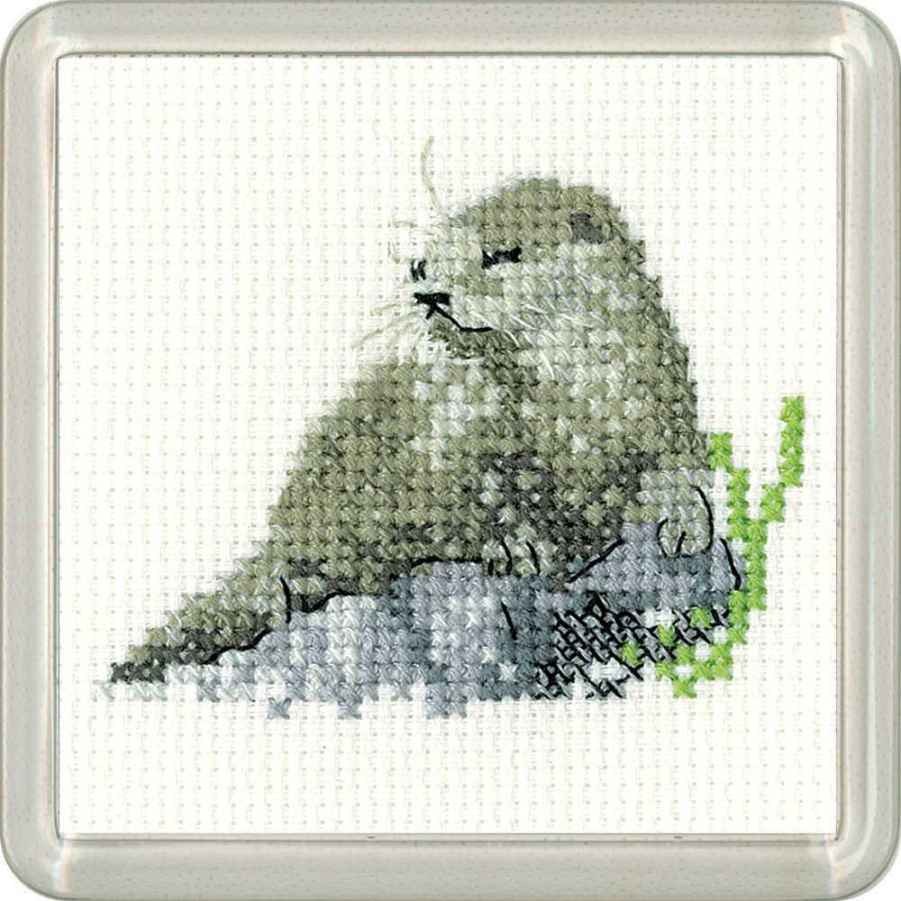 Otter Cross Stitch COASTER Kit Heritage Crafts