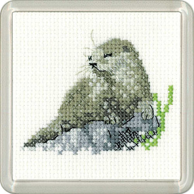 Otter Cross Stitch COASTER Kit Heritage Crafts SALE