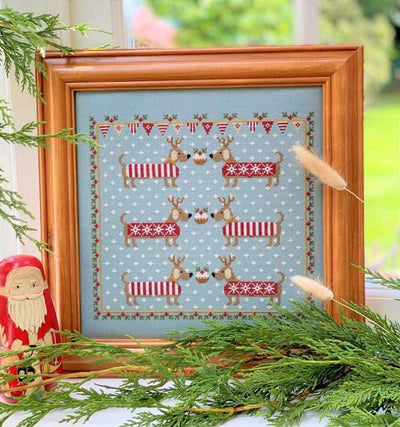 Chilly Dogs Cross Stitch Kit Historical Sampler Co