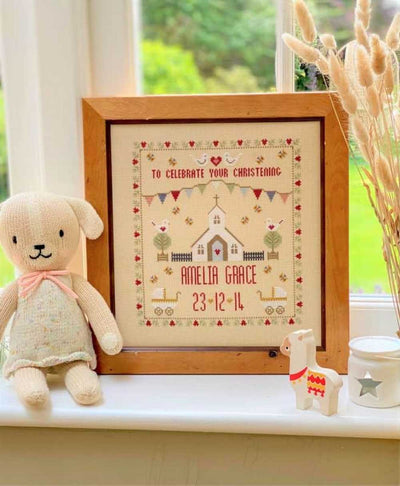 Christening Sampler Cross Stitch Kit Historical Sampler Co