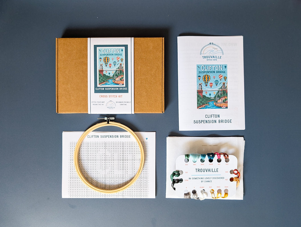 Clifton Suspension Bridge Cross Stitch Kit - Trouvaille Stitch Kits