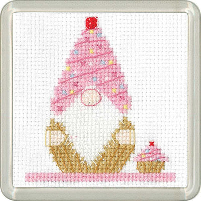 Cupcake Gonk COASTER Cross Stitch Kit - Heritage Crafts