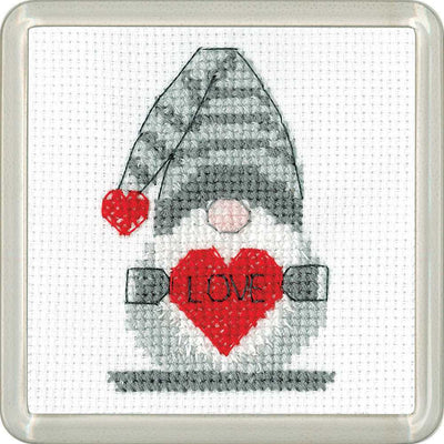 Love Gonk COASTER Cross Stitch Kit - Heritage Crafts