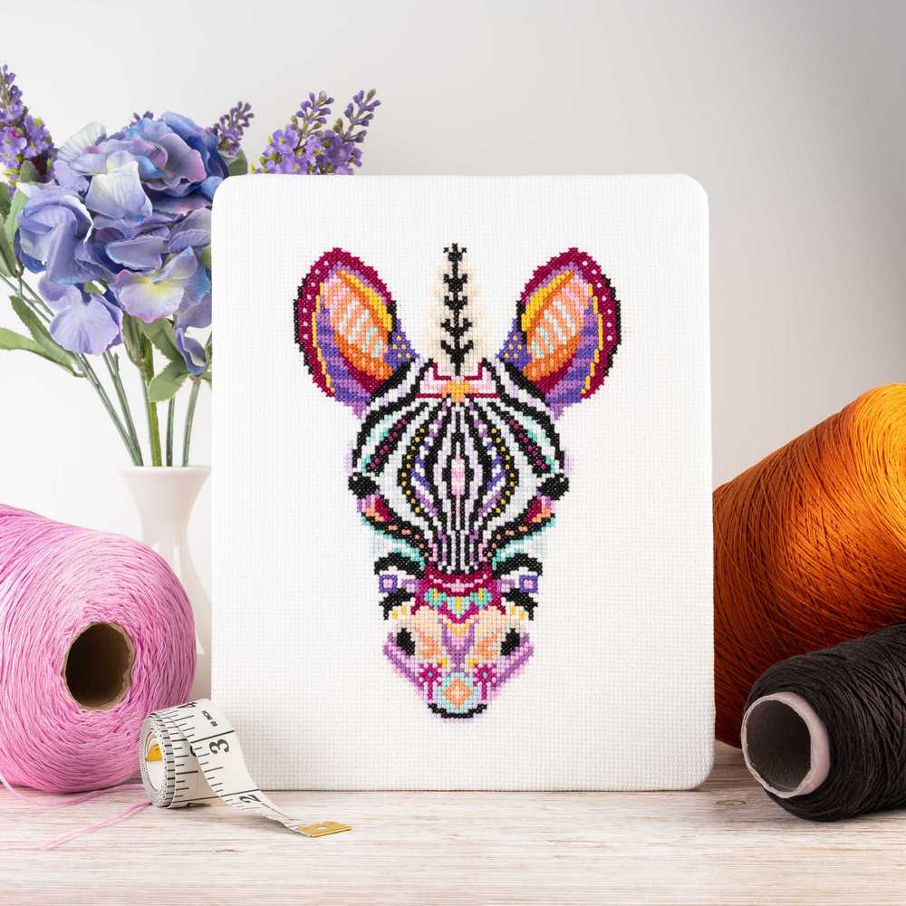 Mandala Zebra Cross Stitch Kit ~ Meloca Designs