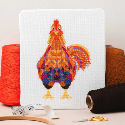 Mandala Rooster Cross Stitch Kit ~ Meloca Designs