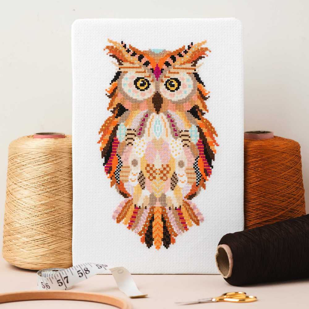 Mandala Owl Cross Stitch Kit ~ Meloca Designs