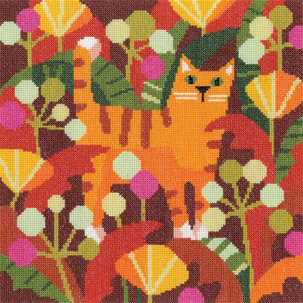 Ginger Cat Cross Stitch Kit Heritage Crafts