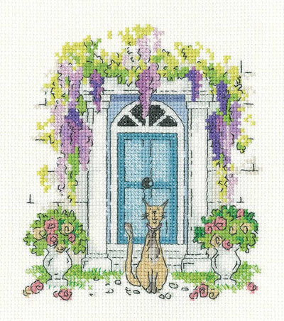 Wisteria and Whiskers Cross Stitch Kit Heritage Crafts
