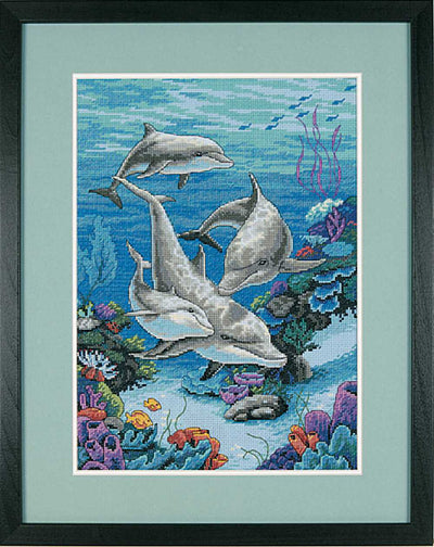 The Dolphins Domain Cross Stitch Kit - Dimensions