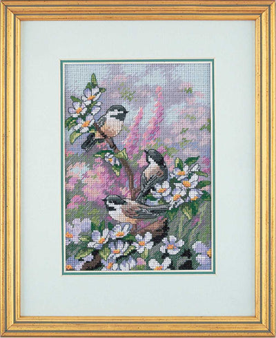 Spring Chickadees Cross Stitch Kit - Dimensions Gold