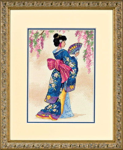 Elegant Geisha Cross Stitch Kit - Dimensions Gold