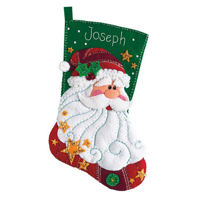 Sequinned Santa Felt Applique Kit Dimensions
