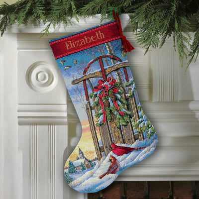 Christmas Sled Cross Stitch Kit - Dimensions Gold