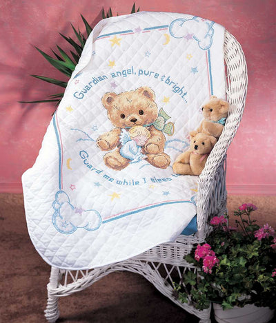 Cuddly Bear Printed Quilt Cross Stitch Kit - Dimensions