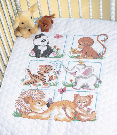 Animal Babes Quilt Printed Cross Stitch Kit - Dimensions