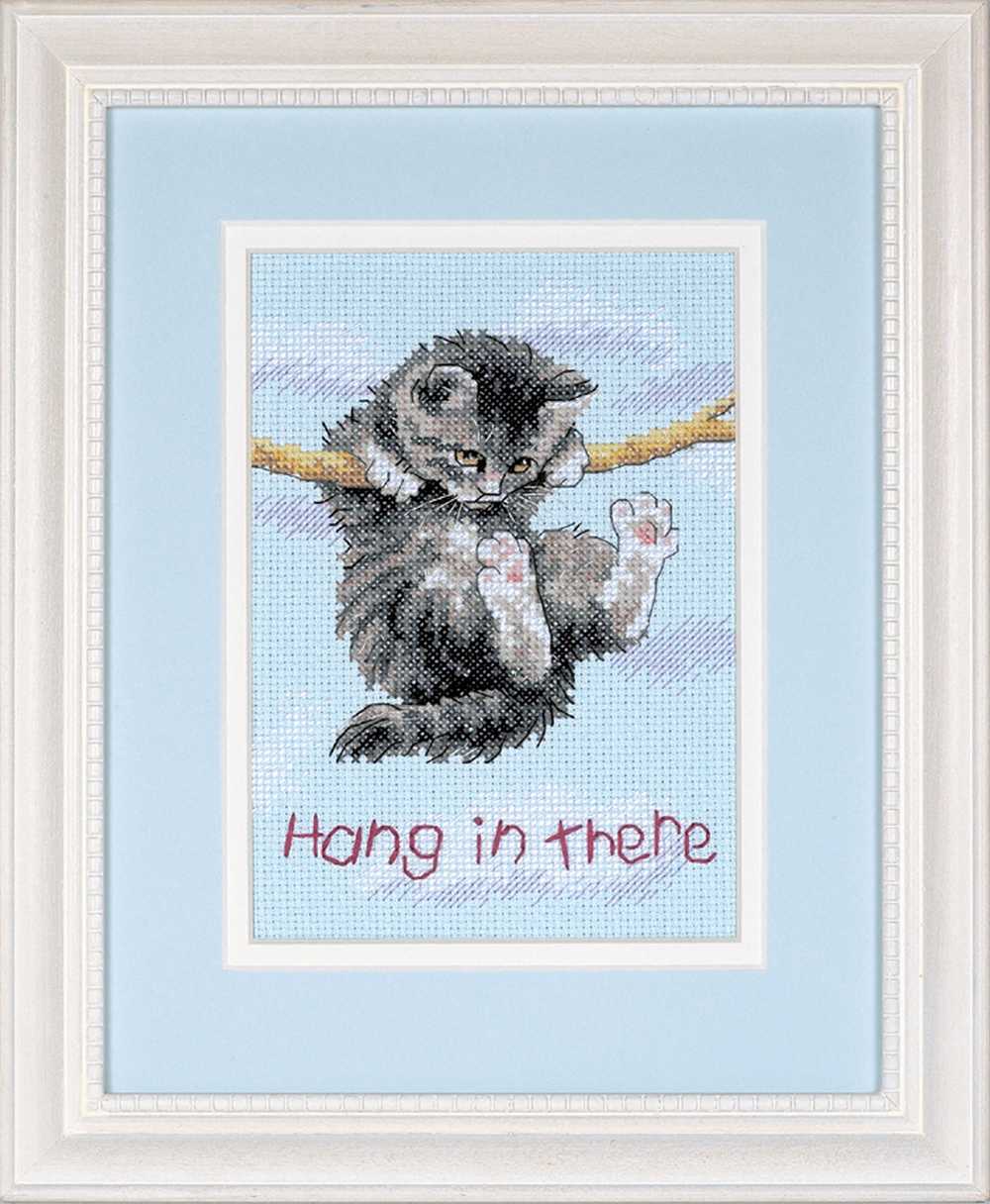 Hang on Kitty Mini Cross Stitch Kit - Dimensions