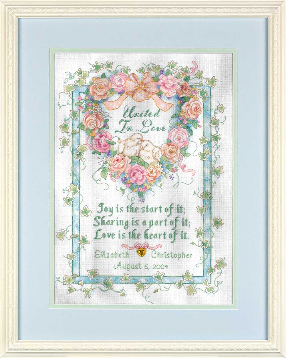 United in Love Wedding Sampler Cross Stitch Kit - Dimensions