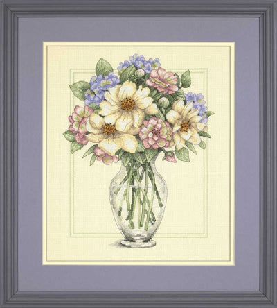 Flowers in Tall Vase Cross Stitch Kit - Dimensions
