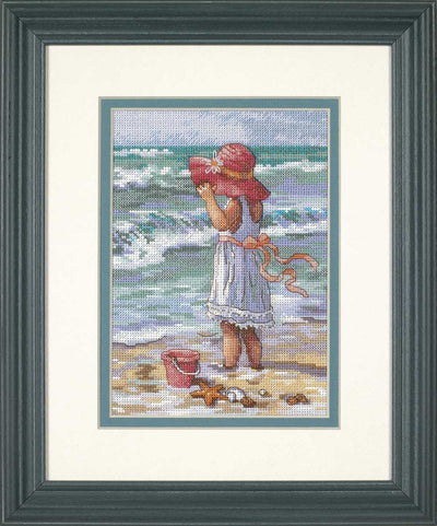 Girl at the Beach Cross Stitch Kit - Dimensions Gold