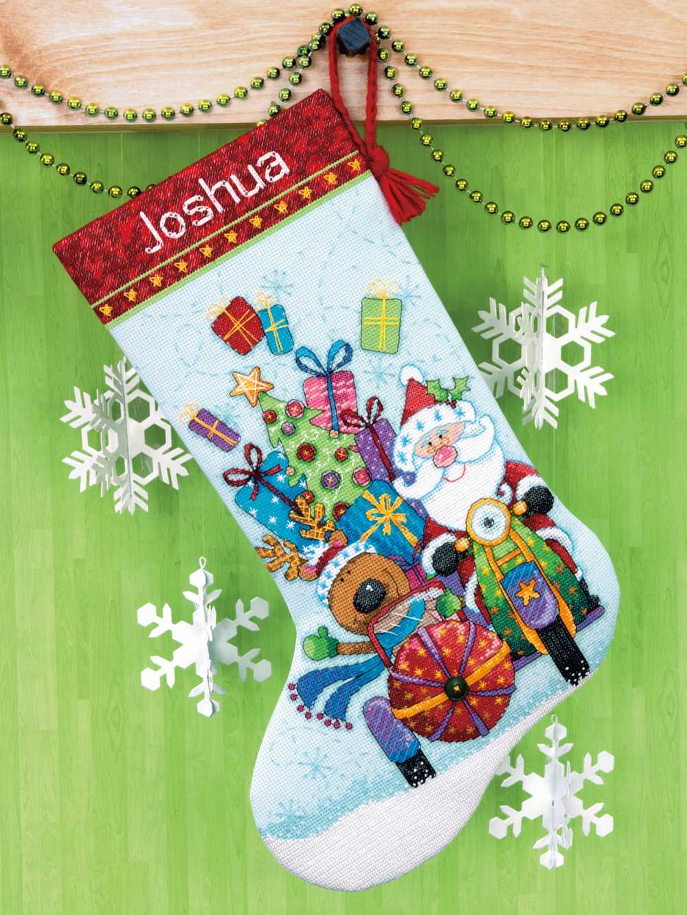 Santa's Sidecar Stocking Cross Stitch Kit - Dimensions