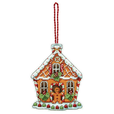 Gingerbread House Ornament Cross Stitch Kit - Dimensions