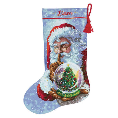 Santa's Snow Globe Stocking Cross Stitch Kit - Dimensions Gold