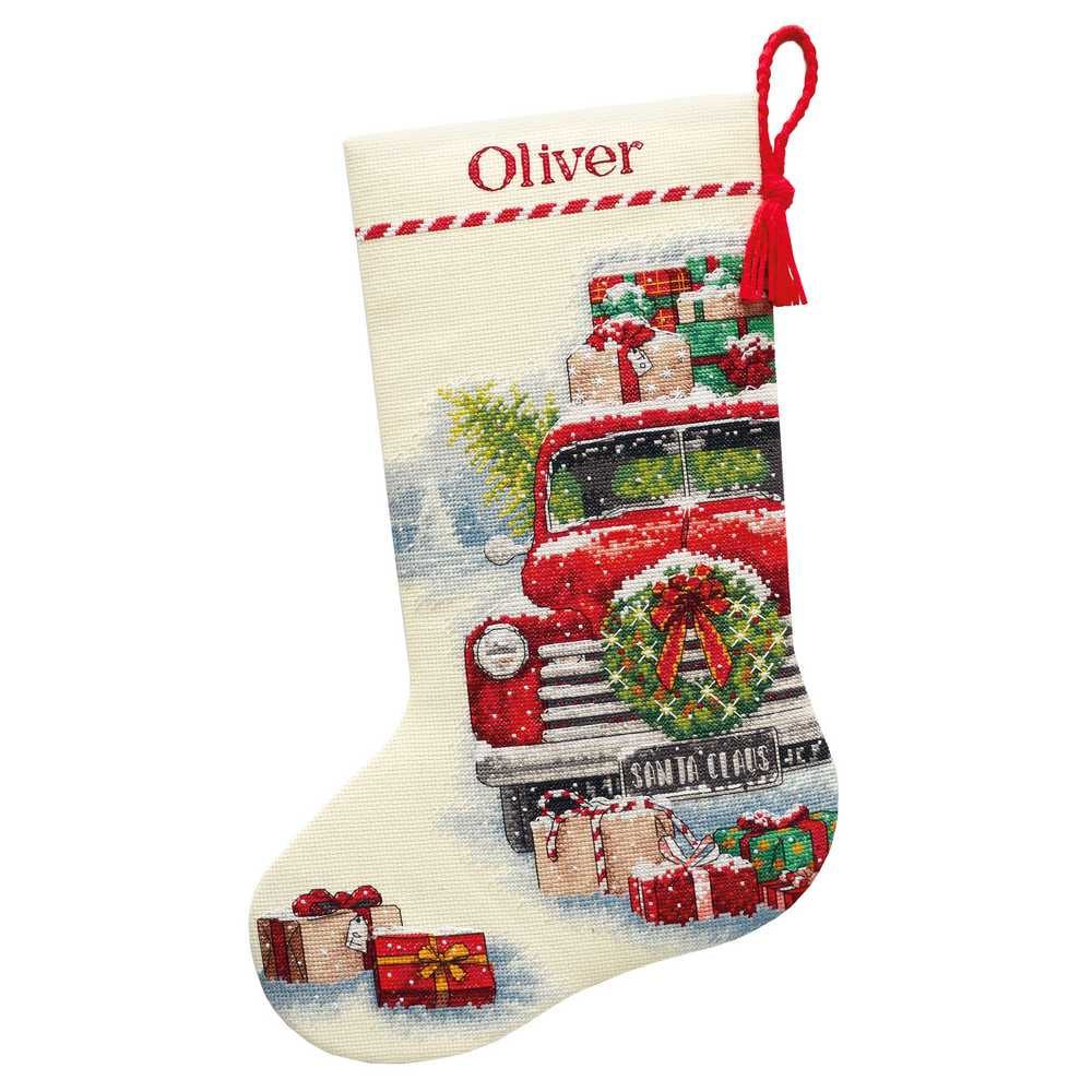 Santa's Truck Stocking Cross Stitch Kit - Dimensions