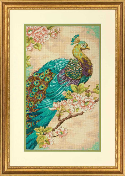 Indian Peacock Cross Stitch Kit - Dimensions