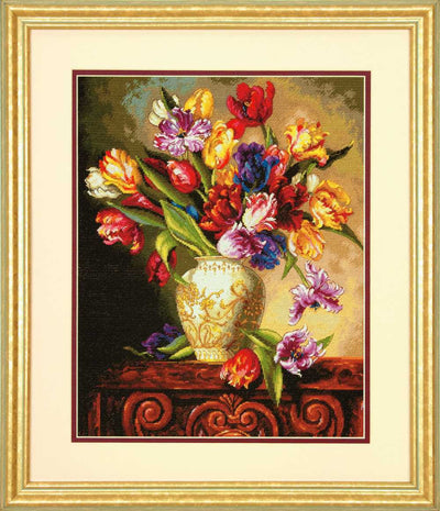 Parrot Tulips Cross Stitch Kit - Dimensions Gold