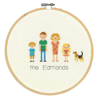 All in the Family Cross Stitch Kit with Hoop - Dimensions