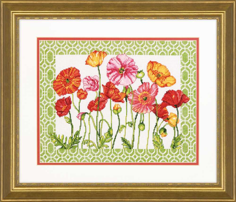 Poppy Pattern Cross Stitch Kit - Dimensions