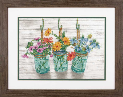 Flowering Jars Cross Stitch Kit - Dimensions