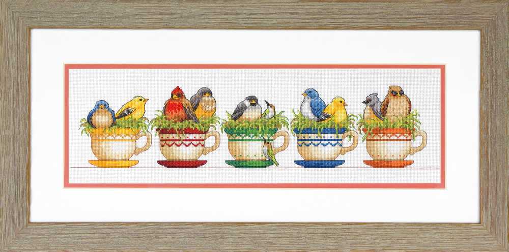 Teacup Birds Cross Stitch Kit - Dimensions