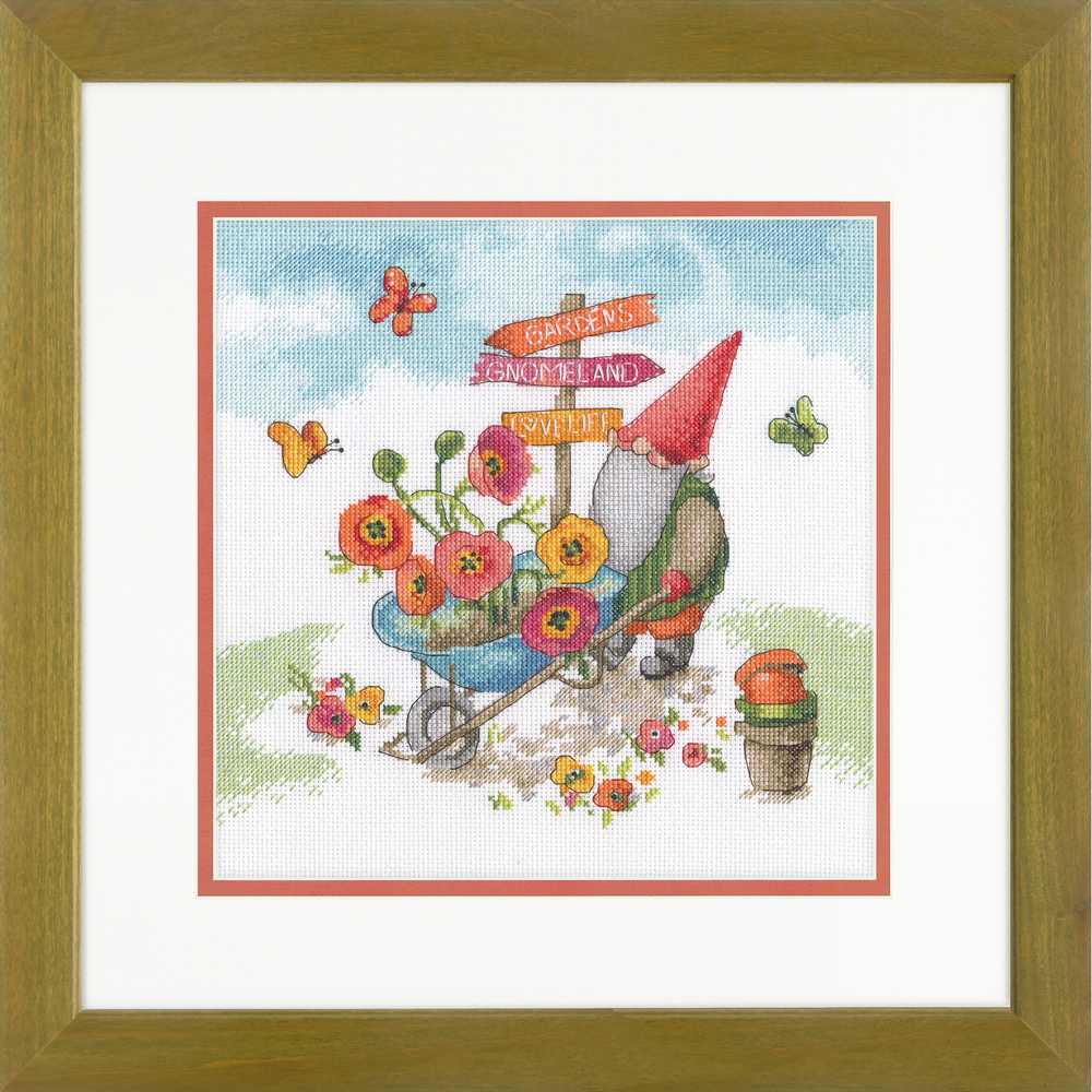 Garden Gnome Cross Stitch Kit - Dimensions