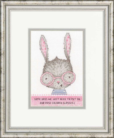 Rose Colored Glasses Cross Stitch Kit - Dimensions