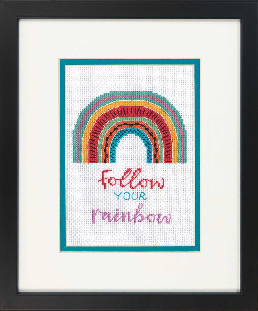 Follow Your Rainbow Cross Stitch Kit - Dimensions