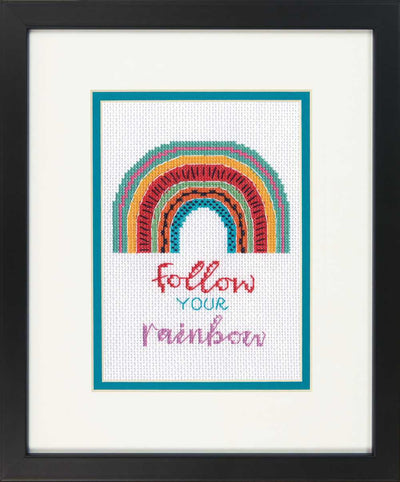 Follow Your Rainbow Cross Stitch Kit - Dimensions