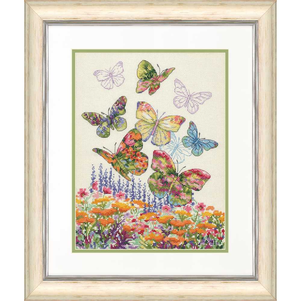 Floral Butterfly Cross Stitch Kit - Dimensions