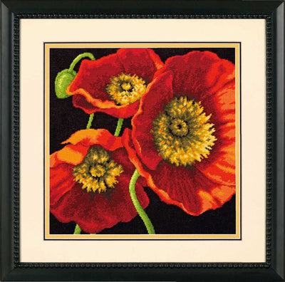 Red Poppy Trio Tapestry Kit - Dimensions