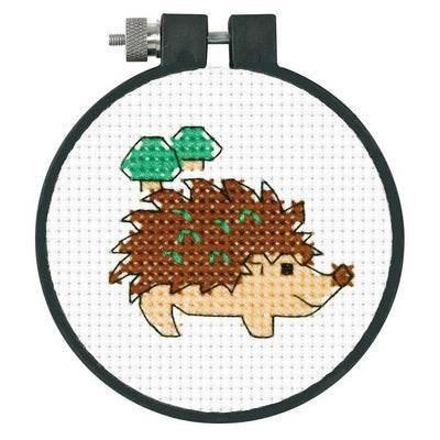 Hedgehog Cross Stitch Kit with Hoop - Dimensions