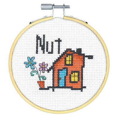 Nut House Cross Stitch Kit with Hoop - Dimensions