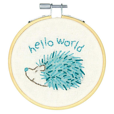 Hello Hedgehog Embroidery Kit With Hoop - Dimensions