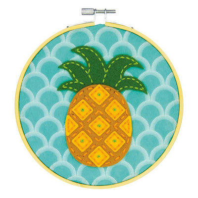 Pineapple Felt Applique Kit with Hoop Dimensions