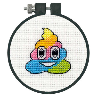 Unicorn Poop Cross Stitch Kit with Hoop - Dimensions