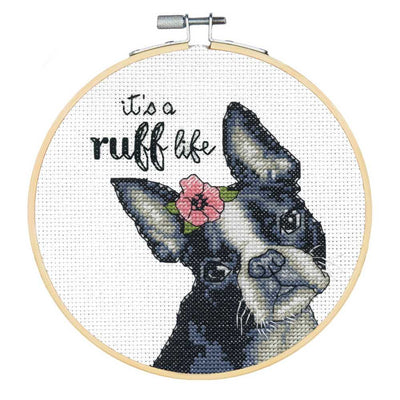 It's a Ruff Life Cross Stitch Kit with Hoop - Dimensions