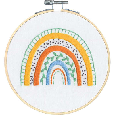Rainbow Embroidery Kit with Hoop Dimensions